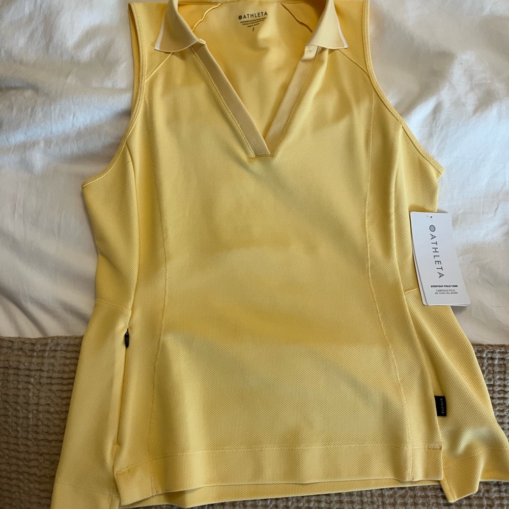 Athleta Women's Yellow Everyday Polo Tank